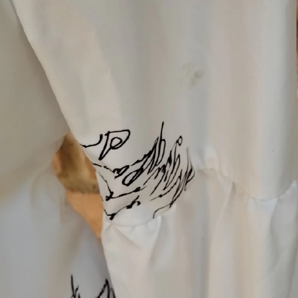 SHEIN White Script Print Blazer